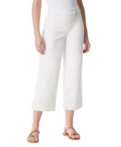 Gloria Vanderbilt Petite Shape-effect Wide-leg Crop Jeans In White