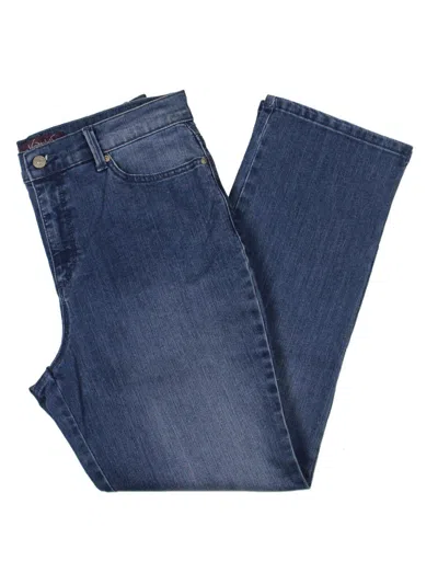 Gloria Vanderbilt Petites Amanda Womens Classic Rise Medium Wash Tapered Leg Jeans In Blue