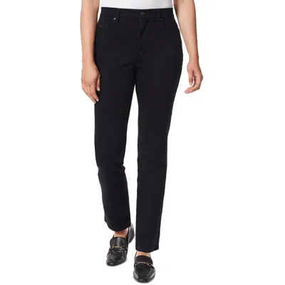 Gloria Vanderbilt Petites Womens High Rise Solid Straight Leg Jeans