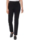 Gloria Vanderbilt Petites Womens High Rise Solid Straight Leg Jeans In Black