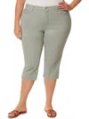 Gloria Vanderbilt Plus Amanda Womens Denim Classic Rise Capri Jeans In Multi
