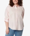 Gloria Vanderbilt Plus Size Amanda Shirt In Pink Parasol