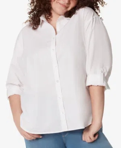 Gloria Vanderbilt Plus Size Amanda Shirt In Vintage White