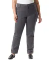 Gloria Vanderbilt Plus Size Amanda Straight-leg Jeans In Gray