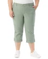Gloria Vanderbilt Plus Size Cargo Capri Pants In Garden Sage