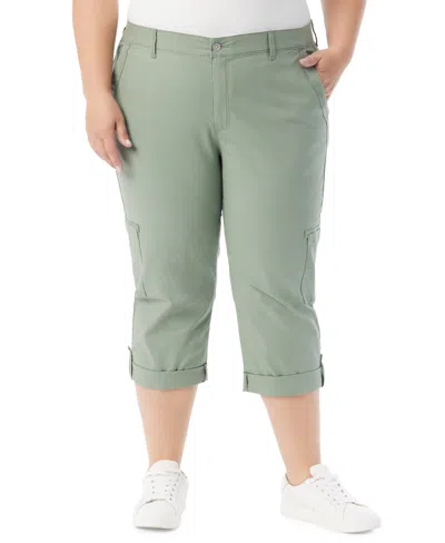 Gloria Vanderbilt Plus Size Cargo Capri Pants In Garden Sage