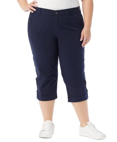 Gloria Vanderbilt Plus Size Cargo Capri Pants In Midnight Affair
