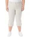 Gloria Vanderbilt Plus Size Cargo Capri Pants In Stonewood