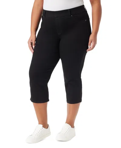 Gloria Vanderbilt Plus Size Amanda High-rise Capri Jeans In Black Rinse