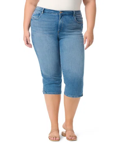 Gloria Vanderbilt Plus Size Straight Fit Capri Jeans In Blue