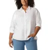 Gloria Vanderbilt Plus Womens Solid Button Down Blouse