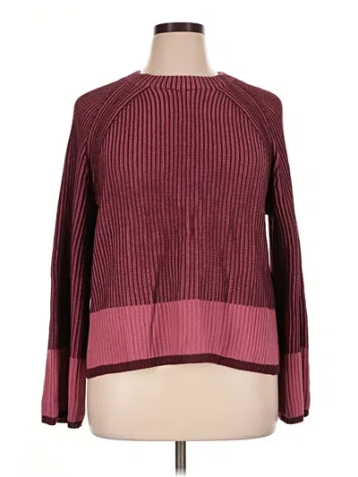 Pre-owned Gloria Vanderbilt Pullover Sweater In Burgundy