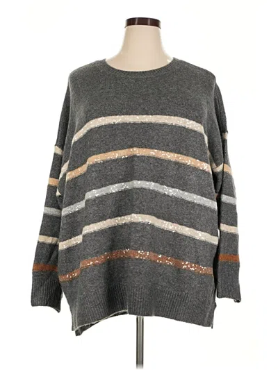 Pre-owned Gloria Vanderbilt Pullover Sweater In Gray