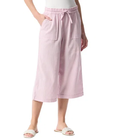 Gloria Vanderbilt Rainey Pull-on Wide-leg Cropped Pants In Soft Peony