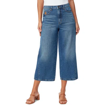 Gloria Vanderbilt Rori Womens Denim Wide Leg Cropped Jeans In Multi