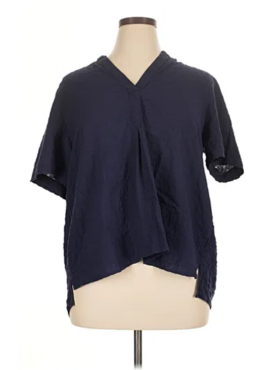 Pre-owned Gloria Vanderbilt Short Sleeve Blouse In Blue