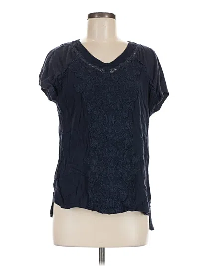 Pre-owned Gloria Vanderbilt Short Sleeve Blouse In Blue