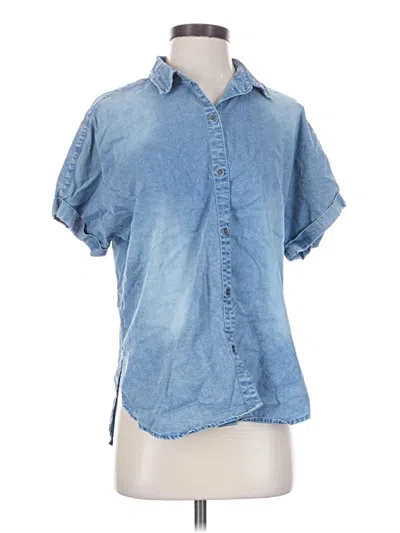 Pre-owned Gloria Vanderbilt Short Sleeve Blouse In Blue
