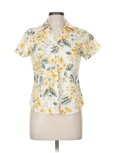 Pre-owned Gloria Vanderbilt Short Sleeve Blouse In Yellow