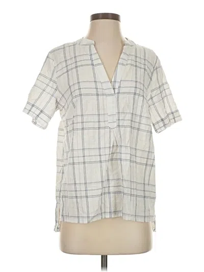Pre-owned Gloria Vanderbilt Short Sleeve Henley Shirt In Ivory