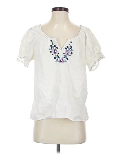 Pre-owned Gloria Vanderbilt Short Sleeve T-shirt In White