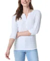 Gloria Vanderbilt Women's 3/4-sleeve Henley Top In Multi
