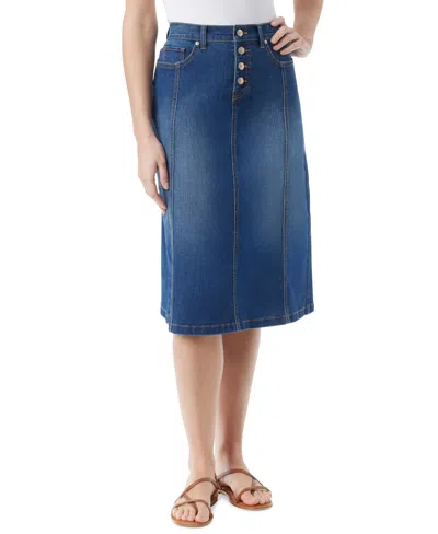 Gloria Vanderbilt Women's A-line Midi Denim Skirt In Mount Kisco