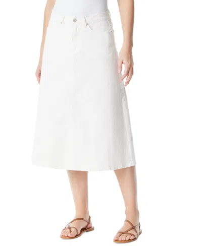 Gloria Vanderbilt Women's A-line Midi Denim Skirt In Vintage White