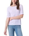 Gloria Vanderbilt Women's Alanis Printed Cuffed-sleeve T-shirt