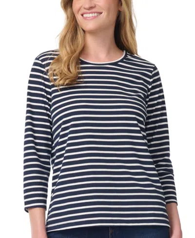 Gloria Vanderbilt Women's Amanda 3/4-sleeve Knit Top In Midnight Affair