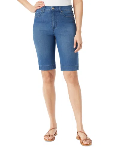 Gloria Vanderbilt Women's Amanda Bermuda Denim Shorts In Blue