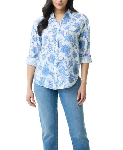 Gloria Vanderbilt Women's Amanda Button-front Shirt In Blue