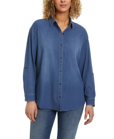 Gloria Vanderbilt Women's Amanda Button-front Shirt In Blue