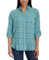 Gloria Vanderbilt Women's Amanda Button-front Shirt In Blue