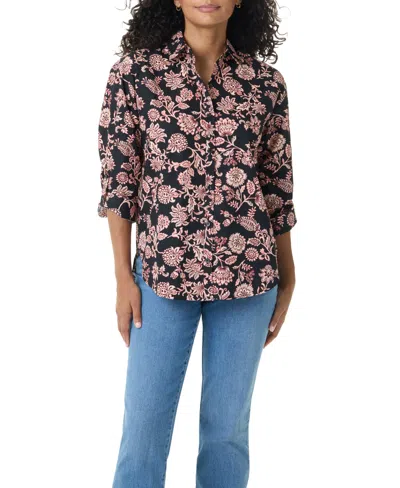 Gloria Vanderbilt Women's Amanda Button-front Shirt In Animal Print