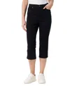 Gloria Vanderbilt Women's Amanda High-rise Straight-leg Capri Jeans In Black