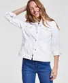 Gloria Vanderbilt Petite Amanda Denim Trucker Jacket In Vintage White