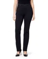 Gloria Vanderbilt Amanda Tapered Womens Pocket Denim Straight Leg Pants In Black Rinse