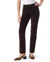Gloria Vanderbilt Women's Amanda Cord Casual Pants In Brown
