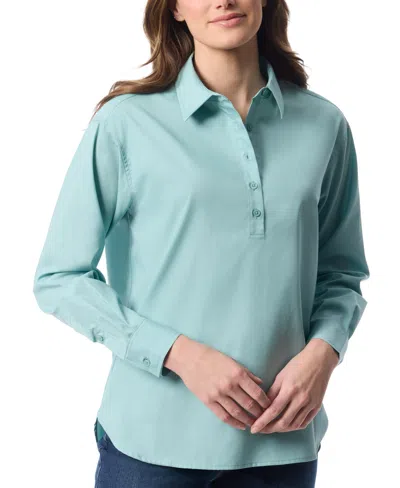 Gloria Vanderbilt Women's Amanda Cotton Pullover Shirt In Aquifer