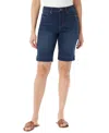 Gloria Vanderbilt Women's Amanda 11" Bermuda Denim Shorts In Hewlett Wash