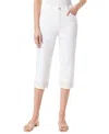 Gloria Vanderbilt Petite Shape Effect High Rise Pull On Denim Bermuda Shorts In Vintage White