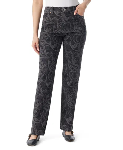 Gloria Vanderbilt Women's Amanda High Rise Straight Jeans In Black