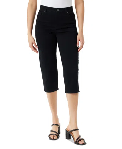 Gloria Vanderbilt Women's Amanda High-rise Straight-leg Capri Jeans In Black