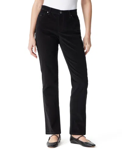 Gloria Vanderbilt Women's Amanda High-rise Corduroy Straight-leg Jeans In Black
