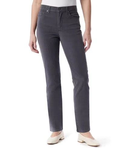 Gloria Vanderbilt Women's Amanda High-rise Corduroy Straight-leg Jeans In Boulder Grey