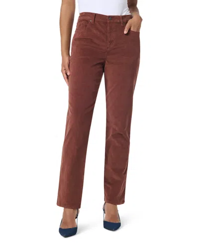 Gloria Vanderbilt Women's Amanda High-rise Corduroy Straight-leg Jeans In Brunette