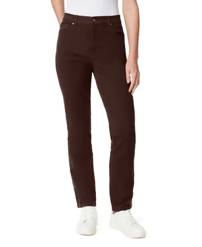 Gloria Vanderbilt Women's Amanda High-rise Corduroy Straight-leg Jeans In Coffee Roast