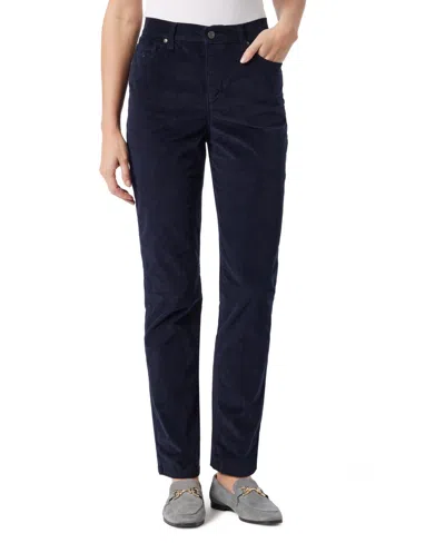 Gloria Vanderbilt Women's Amanda High-rise Corduroy Straight-leg Jeans In Midnight Affair