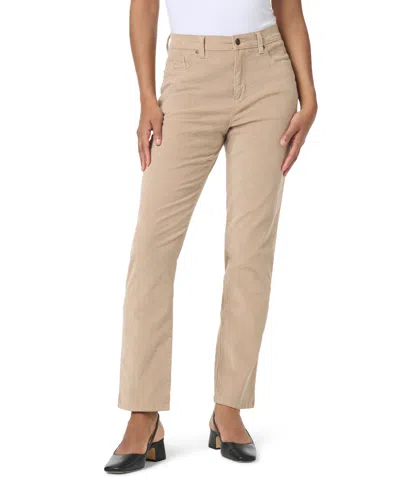 Gloria Vanderbilt Women's Amanda High-rise Corduroy Straight-leg Jeans In Savannah Tan